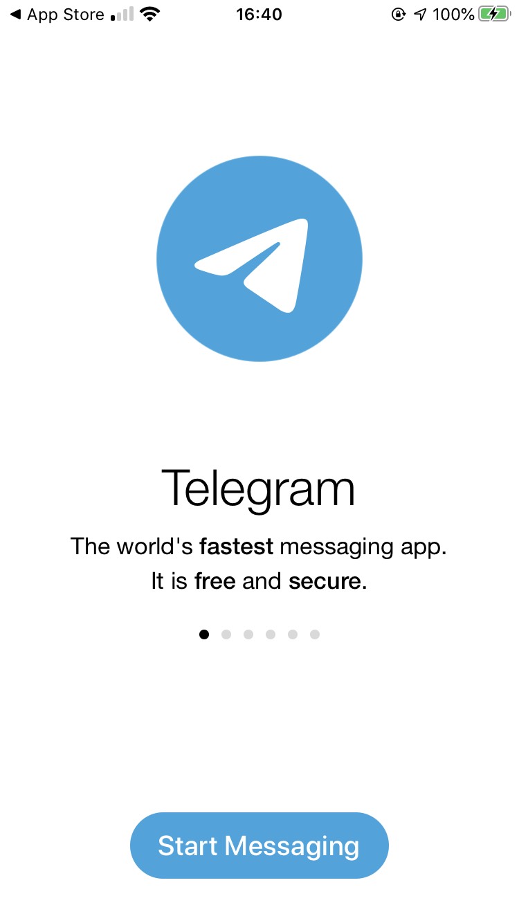 Giao diện Telegram trên IOS